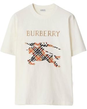 Burberry Logo Detailed Crewneck T-Shirt - White