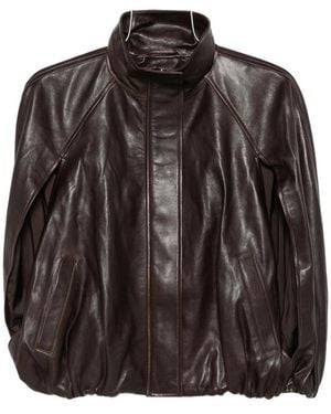 Jonathan Simkhai Leather Cape Jacket - Brown
