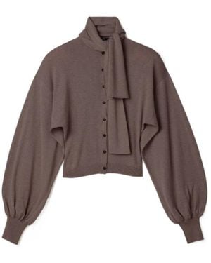 Jacquemus Cardigan With Puffed Sleeves - Brown
