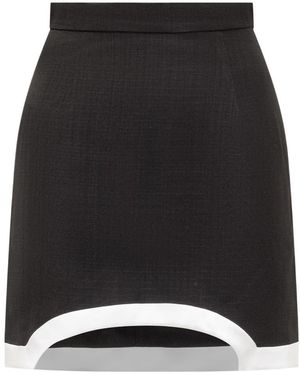 CASABLANCA Curved Cut-Out Detailed Mini Skirt - Black