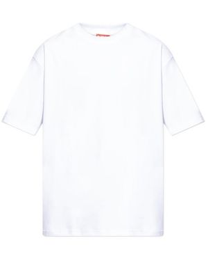 DIESEL Oval-D Logo Embroidered Crewneck T-Shirt - White