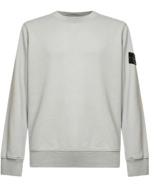 Stone Island Logo Patch Crewneck Sweatshirt - Grey