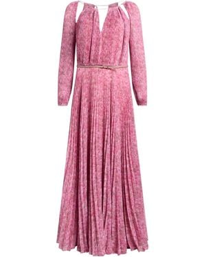 Max Mara Flower-Pleated Dress - Pink