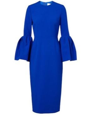 ROKSANDA Margot Crepe Midi Dress - Blue