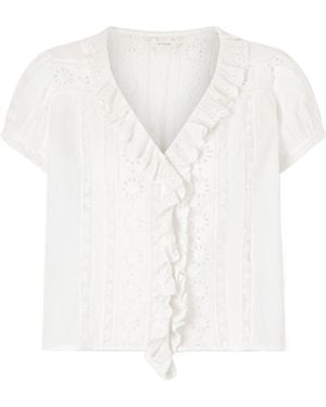 Doen Lace-Trimmed Organic Cotton-Voile Top - White