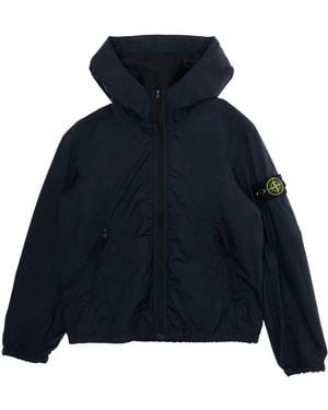 Stone Island Junior Logo Patch Parka - Blue