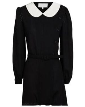 Maison Margiela Contrast-Color Long-Sleeved Shirt Dress - Black