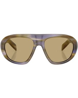Prada Eyewear Oversized Pilot Sunglasses - Multicolour