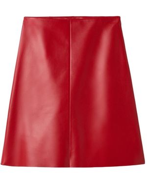 Miu Miu Nappa Leather Skirt - Red
