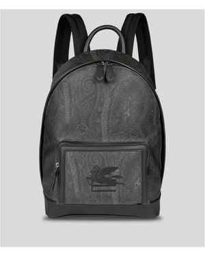 Etro Pegaso Motif Paisley Jacquard Backpack - Grey