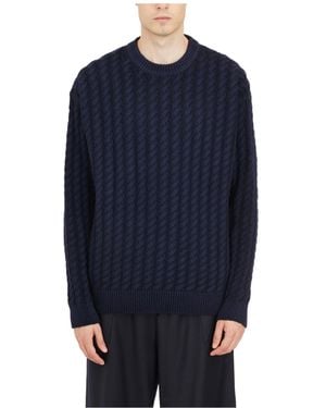 Barena Crewneck Knitted Jumper - Blue