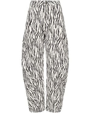 ROTATE BIRGER CHRISTENSEN Printed Twill Cargo Trousers - White