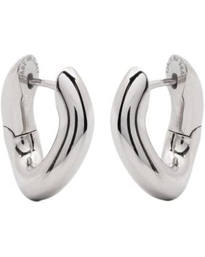 Balenciaga Logo Engraved Earrings - White