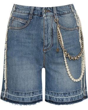 Ermanno Scervino Belt-Loop Denim Shorts - Blue