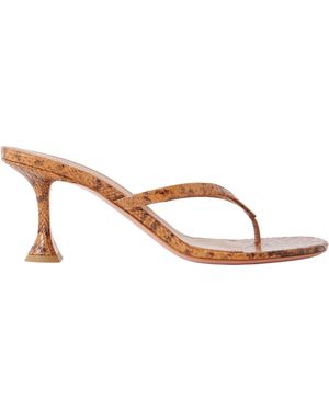 AMINA MUADDI Juliette 70 Snake-Effect Leather Thong Sandals - Brown