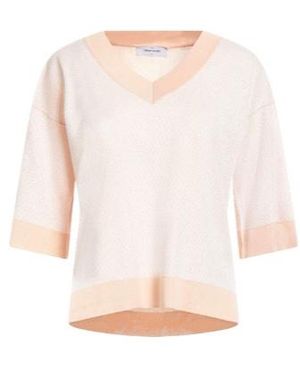 Max Mara Minimalist Metallic Long-Sleeve Knit Top - White