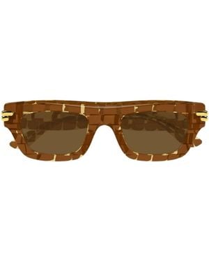 Bottega Veneta Eyewear Mitre Square Frame Sunglasses - Multicolour