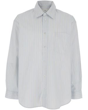 DUNST Oversized Striped Shirt - White
