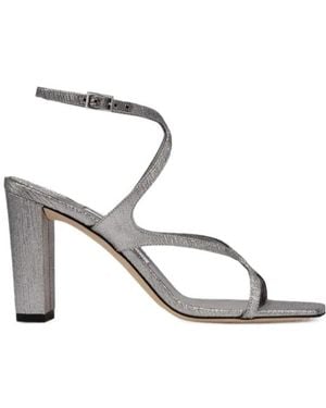 Jimmy Choo 85Mm Azie Sandals - Metallic