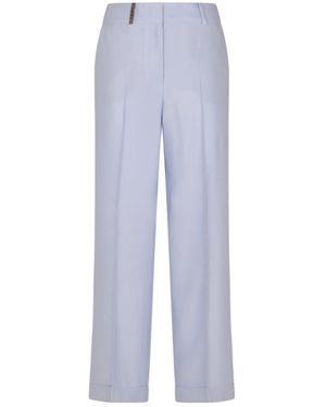 Peserico Straight-Leg Pleated Trousers - Blue