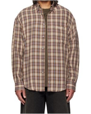 WOOYOUNGMI Plaid Long-Sleeved Shirt - Brown