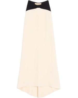 Valentino Cady Couture Draped Maxi Skirt - Natural