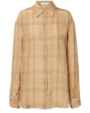 Frankie Shop Peri Checked Twill Shirt - Natural