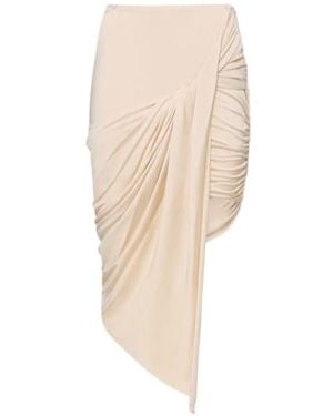 Mugler Pendant Muslin Mid-Length Skirt - Natural