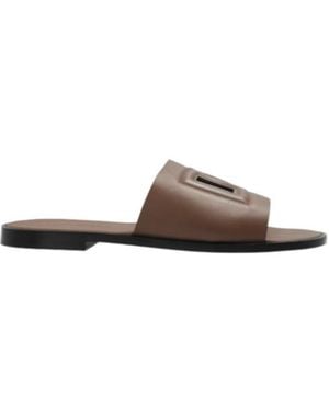 Dolce & Gabbana Dg Cut-Out Detailed Slides - Brown