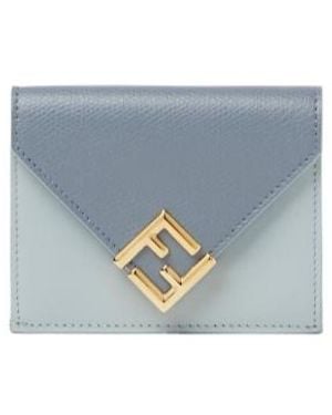 Fendi Ff Diamonds Tri-Fold Wallet - Blue