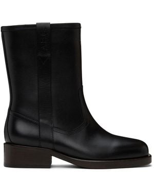 A.P.C. Round Toe Ankle Boots - Black