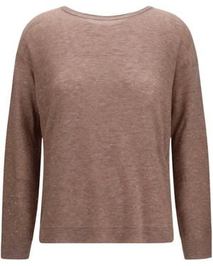Fabiana Filippi Sequin Crewneck Jumper - Brown