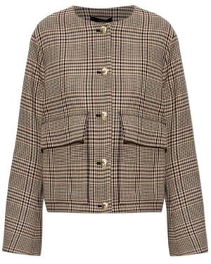 Paul Smith Checked Cropped Blazer - Brown