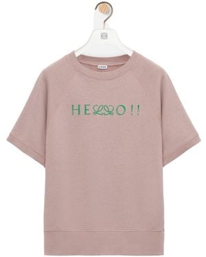 Loewe Anagram-Print Short-Sleeve Sweater - Pink