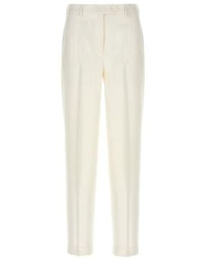 Kiton Tailored Cigarette Trousers - White
