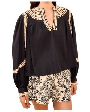 Ulla Johnson Laurenza Long Sleeve Top - Black
