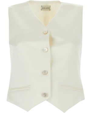 Magda Butrym Single Breasted Tailored Gilet - White