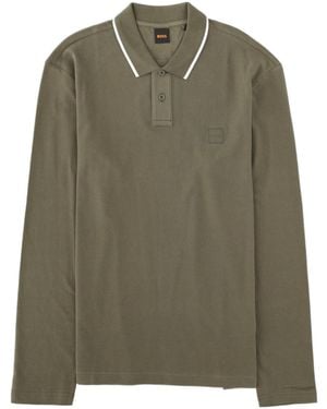 BOSS Long Sleeve Polo Shirt - Green