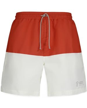 Brunello Cucinelli Panelled-Design Swim Shorts - Red