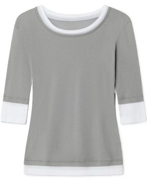 GIMAGUAS Gemma Contrast-Trim Top - Grey