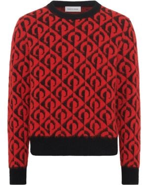 Marine Serre Crew Neck Jumper - Red