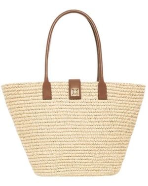 Anine Bing Double Handle Shoulder Bag - Natural