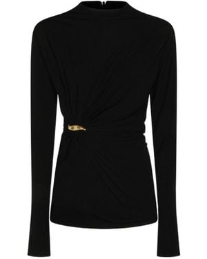 Bottega Veneta Embellished Long Sleeved Top - Black