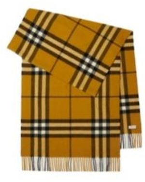 Burberry Checked Fringed-Edge Scarf - Metallic