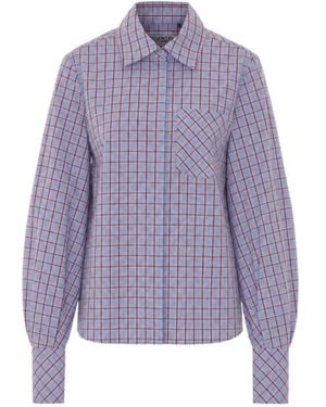 Essentiel Antwerp Kalmia Checked Strass Shirt - Purple