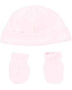 Petit Bateau Ribbed Hat And Gloves Set - Pink
