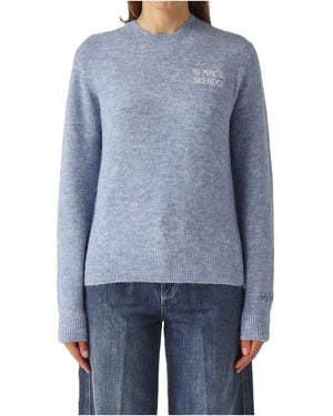 MC2 Saint Barth Long-Sleeved Knitted Sweater - Blue