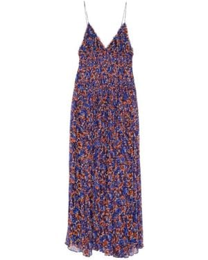 Ulla Johnson Atrani V-Neck Ruffled Gown - Purple