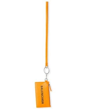 Balenciaga Keyring Logo Card Holder - White