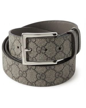 Gucci Reversible Rectangle Buckled Belt - Gray
